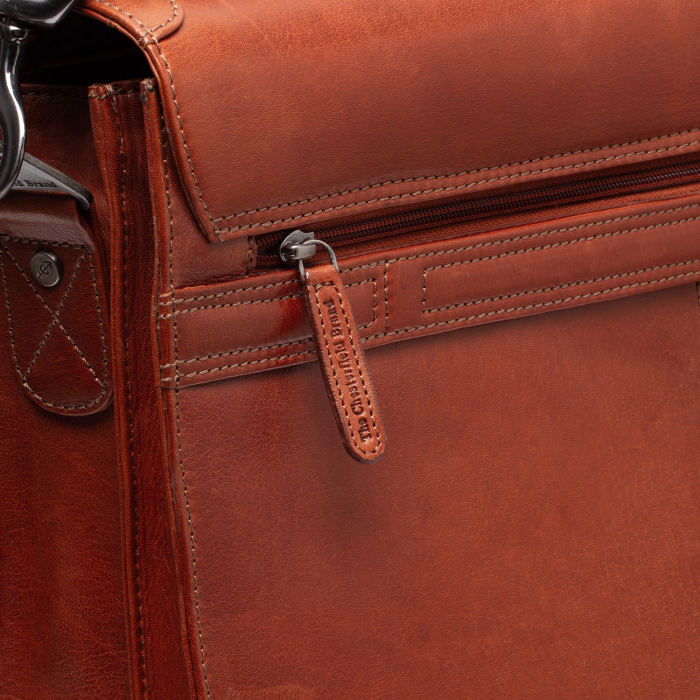 Servieta pentru acte si laptop 15 inch, The Chesterfield Brand, Salvatore, piele naturala, Maro coniac [6]