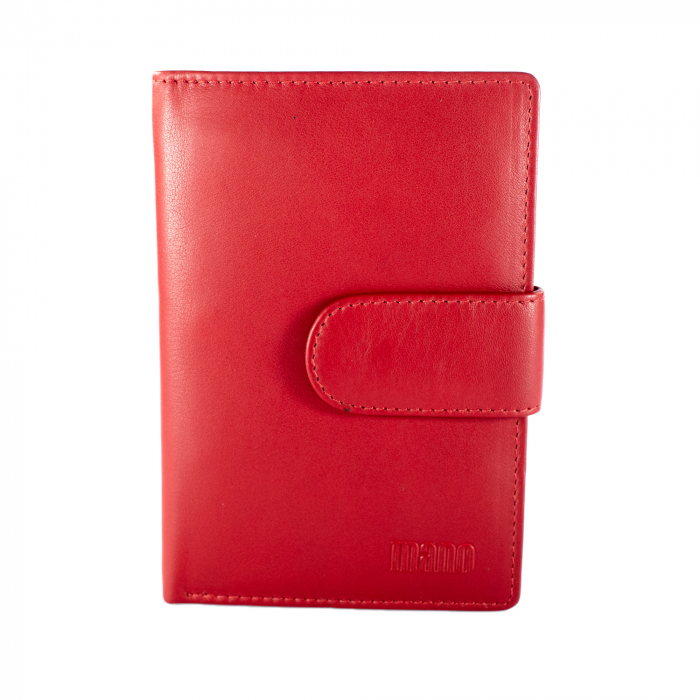 Set cadou din piele naturala, cu portofel si breloc pentru chei, de dama, model MSU4, Rosu [5]