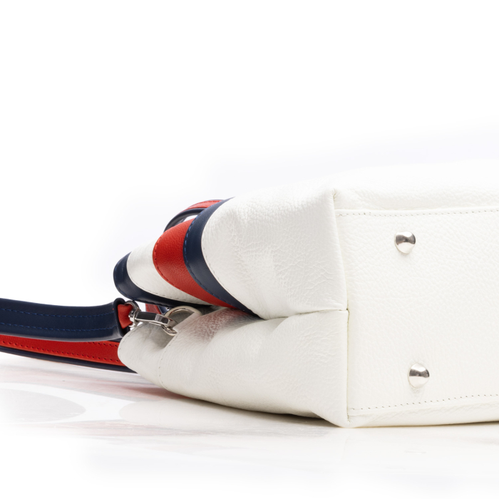 Geanta mana si umar, piele naturala Tommy Marine, Alb [8]