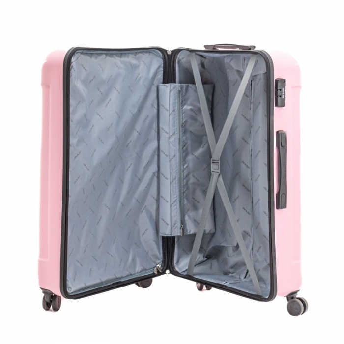 Troler mare CAPRI 78 cm, ABS super usor, Roz [4]