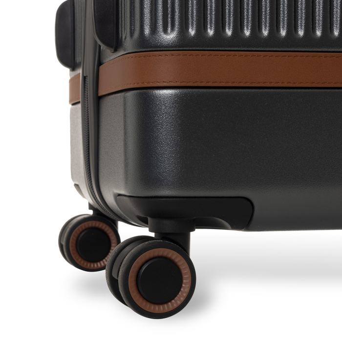 Troler mare din policarbonat usor si piele naturala, The Chesterfield Brand, Zuna, Negru [5]