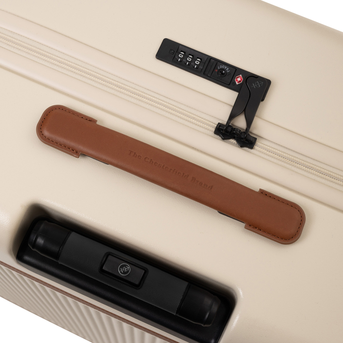 Troler mare din policarbonat usor si piele naturala, The Chesterfield Brand, Zuna, Bej [3]