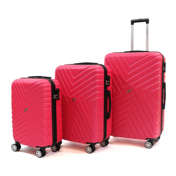 Troler mediu Malibu 66 cm, Lamonza, ABS, Roz fucsia [3]
