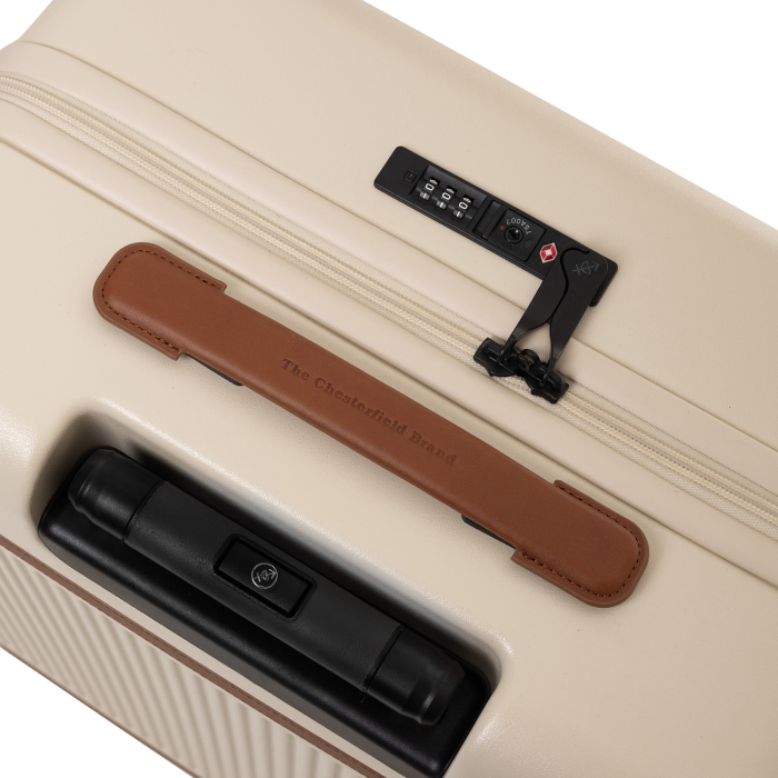 Troler mediu din policarbonat usor si piele naturala, The Chesterfield Brand, Zuna, Bej [5]