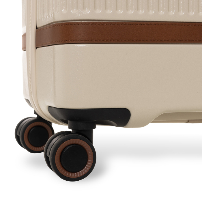 Troler mediu din policarbonat usor si piele naturala, The Chesterfield Brand, Zuna, Bej [7]