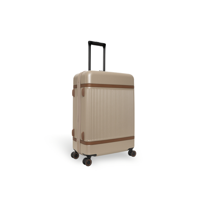 Troler mediu din policarbonat usor si piele naturala, The Chesterfield Brand, Zuna, Bej Champagne [3]