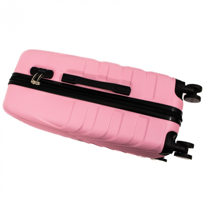 Troler mediu Malibu 65 cm, Lamonza, ABS, Roz pudra [5]