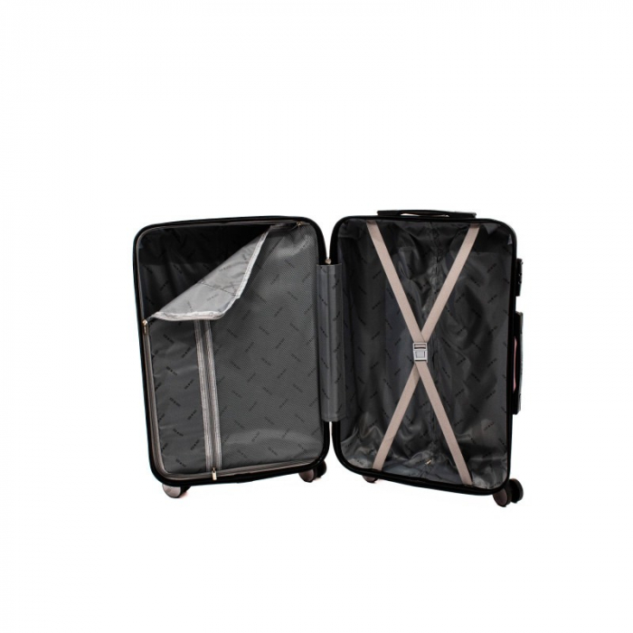 Troler mediu Malibu 65 cm, Lamonza, ABS, Roz pudra [3]