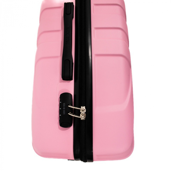 Troler mediu Malibu 65 cm, Lamonza, ABS, Roz pudra [4]