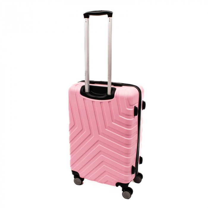 Troler mediu Malibu 65 cm, Lamonza, ABS, Roz pudra [9]