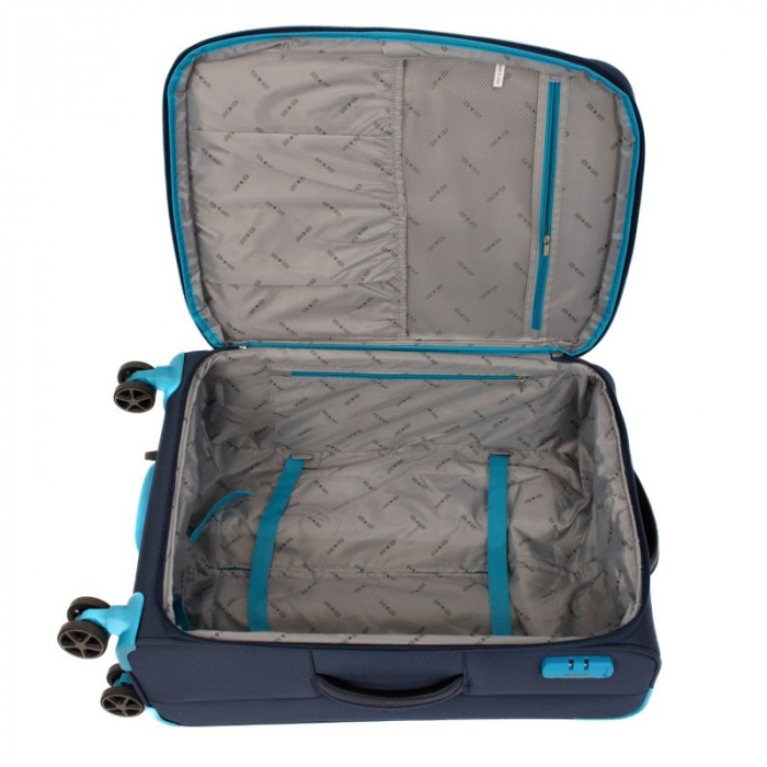 Troler mediu  ULTRALIGHT 69 cm, Albastru inchis cu turcoaz, expandabil 30% [3]