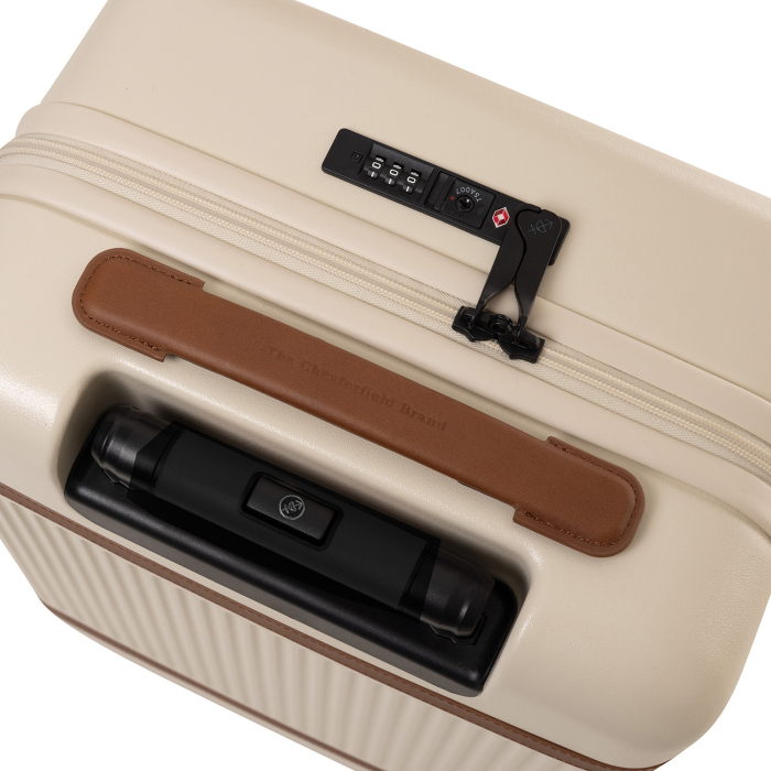 Troler mic din policarbonat usor si piele naturala, The Chesterfield Brand, Zuna, Bej [3]