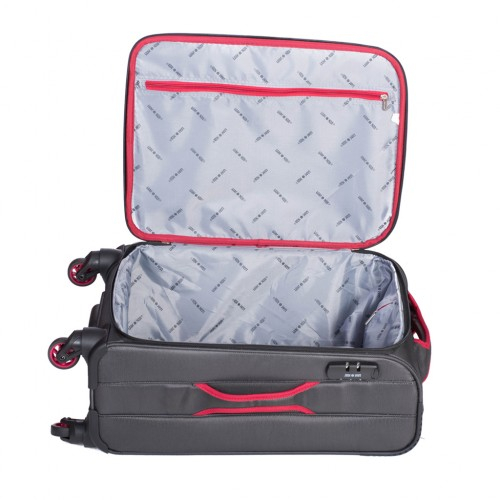 Troler mic CRUISE, material textil impermeabil gri cu rosu 55 cm [6]