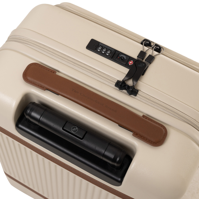 Troler mic cu compartiment de laptop, din policarbonat usor si piele naturala, The Chesterfield Brand, Zuna +, Bej [9]