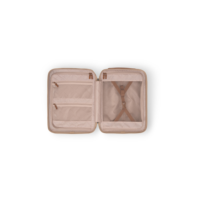 Troler mic cu compartiment de laptop, din policarbonat usor si piele naturala, The Chesterfield Brand, Zuna +, Bej Champagne [5]