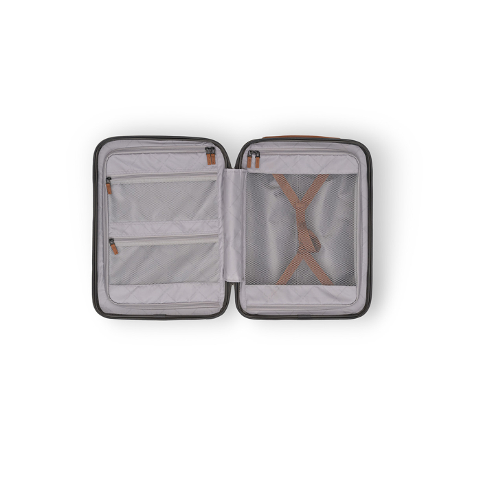 Troler mic cu compartiment de laptop, din policarbonat usor si piele naturala, The Chesterfield Brand, Zuna +, Negru grafit [5]