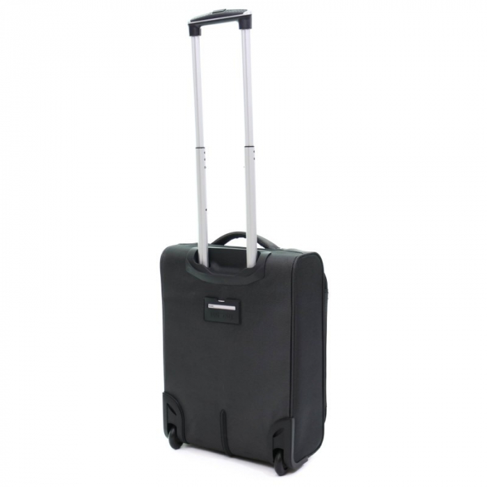 Troler mic Glamour 55 cm Lamonza, textil flexibil, Gri inchis [7]