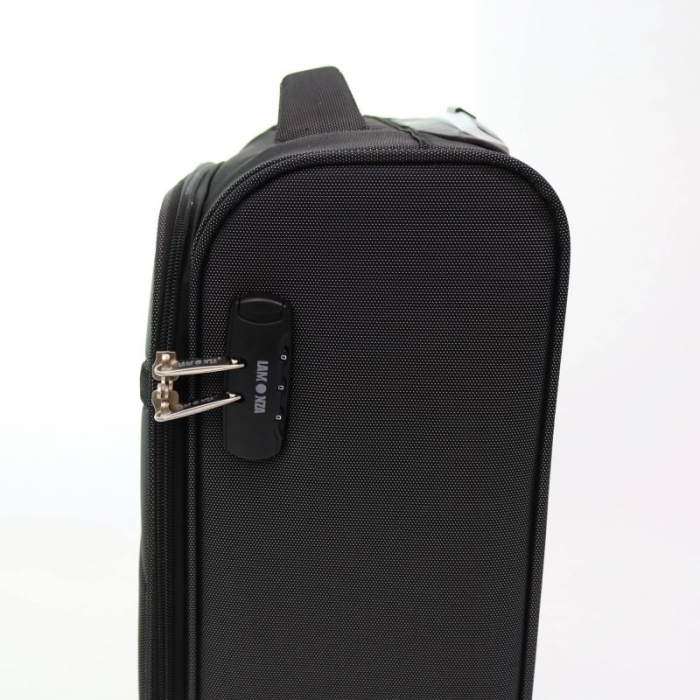 Troler mic Glamour 55 cm Lamonza, textil flexibil, Gri inchis [4]