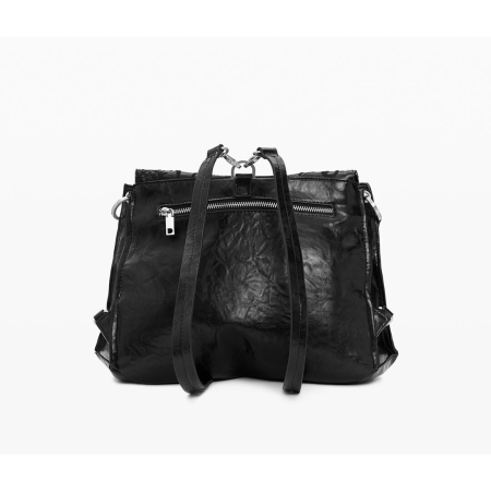 Rucsac si geanta 2 in 1 dama Desigual, cu imprimeu seria Sirico Posadas, Negru [1]