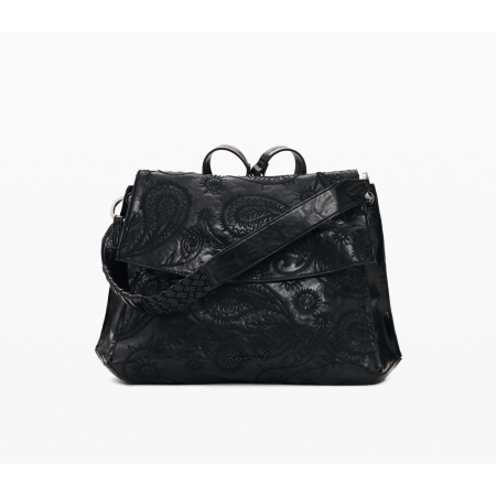 Rucsac si geanta 2 in 1 dama Desigual, cu imprimeu seria Sirico Posadas, Negru [4]