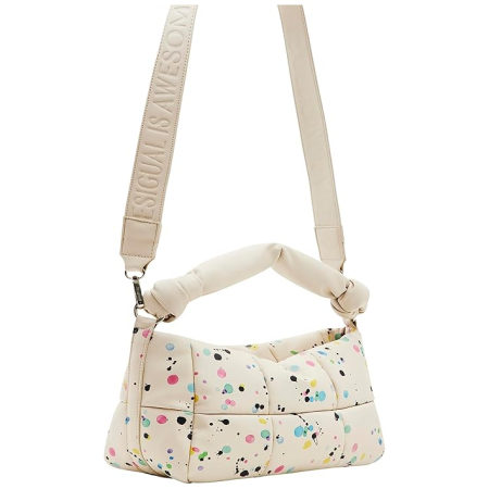 Geanta de mana si umar Desigual, BOLS SPLATTER23 PUFFY REN, Alb [1]