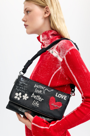 Posete - Geanta de dama crossbody Desigual, seria Wow Murano - Negru