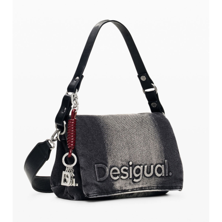 Genti de zi - Geanta de dama crossbody  Desigual, seria Half Logo D - Gri inchis