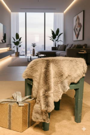 Decoratiuni din blana - Blana naturala decorativa de miel, Gri