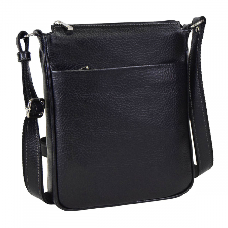 Borsete - Borseta de barbati din piele naturala moale, model 056, Negru mat