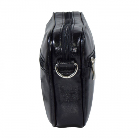 Borseta de barbati din piele naturala, de mana si umar model 035, Negru [2]