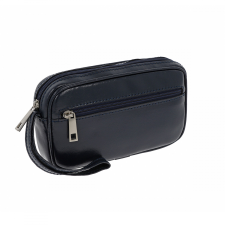 Borsete - Borseta de barbati din piele naturala, model 015 de mana, Bleumarin