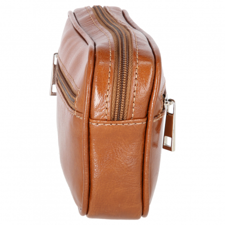 Borseta de barbati din piele naturala, model 015 de mana, Maro tabac [2]