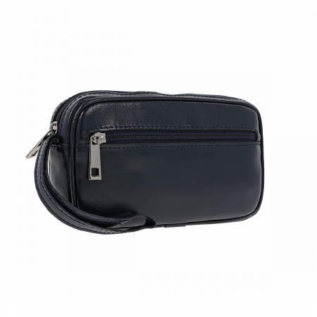 Borseta de barbati din piele naturala, model 015 de mana, Bleumarin [5]