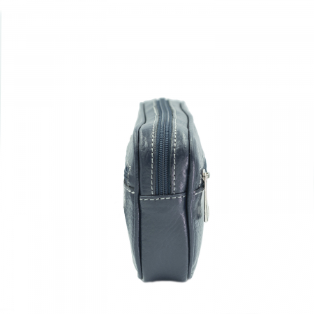 Borseta de barbati din piele naturala moale, model 015 de mana, Bleumarin mat [3]
