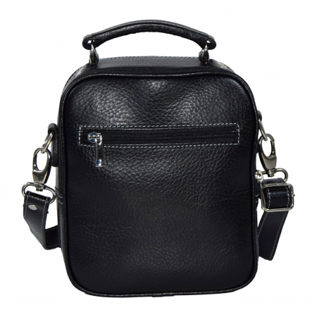 Borseta de barbati din piele naturala moale, model 016, Negru mat [2]