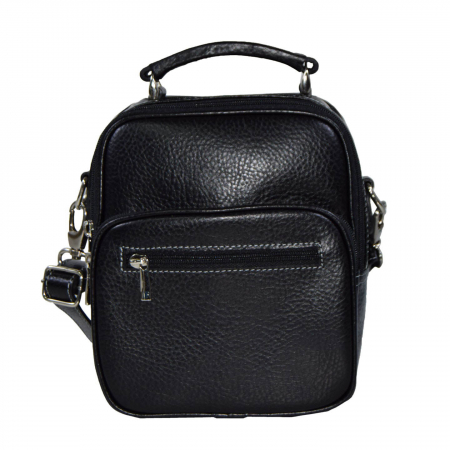 Borseta de barbati din piele naturala moale, model 016, Negru mat [1]