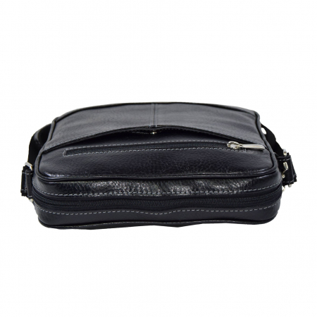 Borseta de barbati din piele naturala moale, model 028, Negru mat [4]