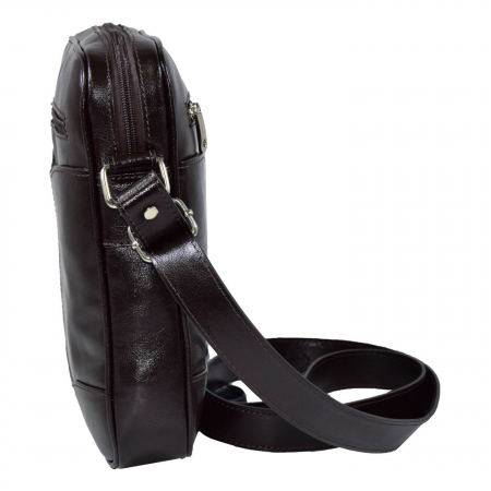 Borseta de barbati din piele naturala, model 028, Maro inchis [2]
