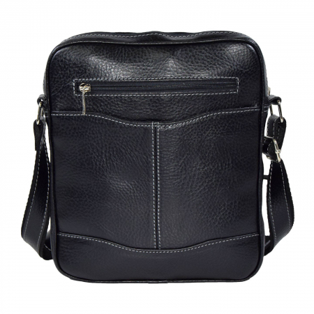 Borseta de barbati din piele naturala moale, model 028, Negru mat [3]