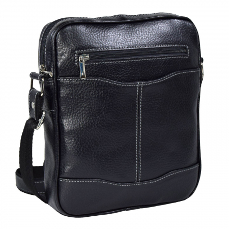 Borseta de barbati din piele naturala moale, model 028, Negru mat [0]