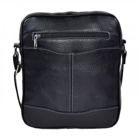 Borseta de barbati din piele naturala moale, model 028, Negru mat [1]