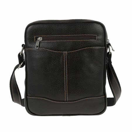 Borseta de barbati din piele naturala moale, model 028, Maro mat