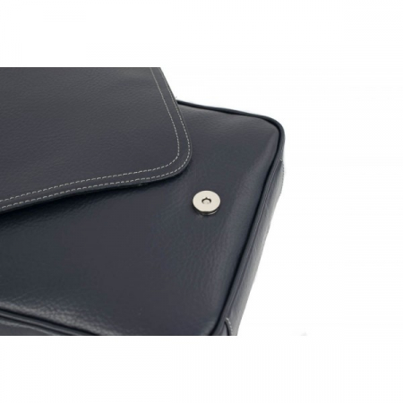 Borseta de barbati din piele naturala moale, model 04, Bleumarin mat [6]