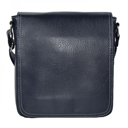 Borseta de barbati din piele naturala moale, model 04, Bleumarin mat [1]