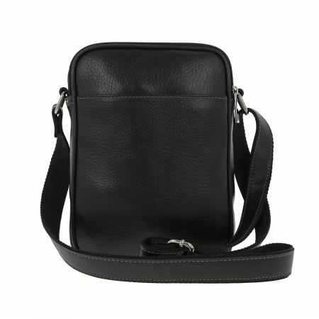 Borseta de barbati din piele naturala moale, model 045, Negru mat [2]