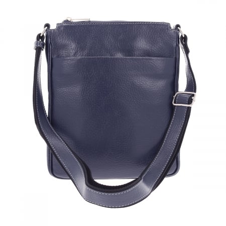Borseta de barbati din piele naturala moale, model 056, Bleumarin mat [1]