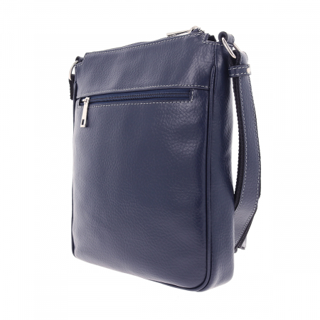 Borseta de barbati din piele naturala moale, model 056, Bleumarin mat [7]