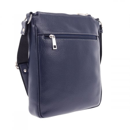 Borseta de barbati din piele naturala moale, model 056, Bleumarin mat [5]