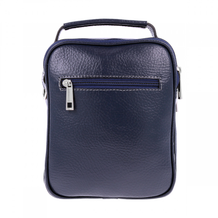 Borseta de barbati din piele naturala moale, model 071, Bleumarin mat [3]