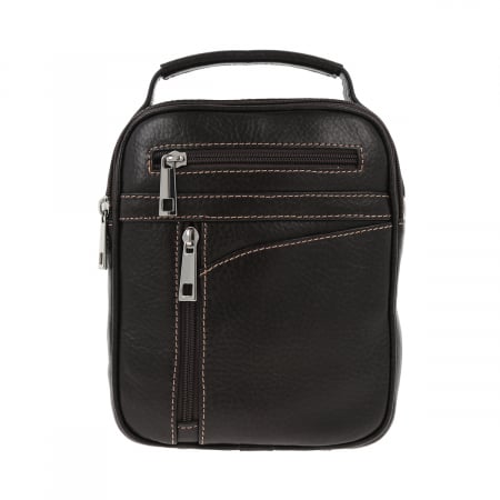 Borseta de barbati din piele naturala moale, model 071, Maro mat [2]